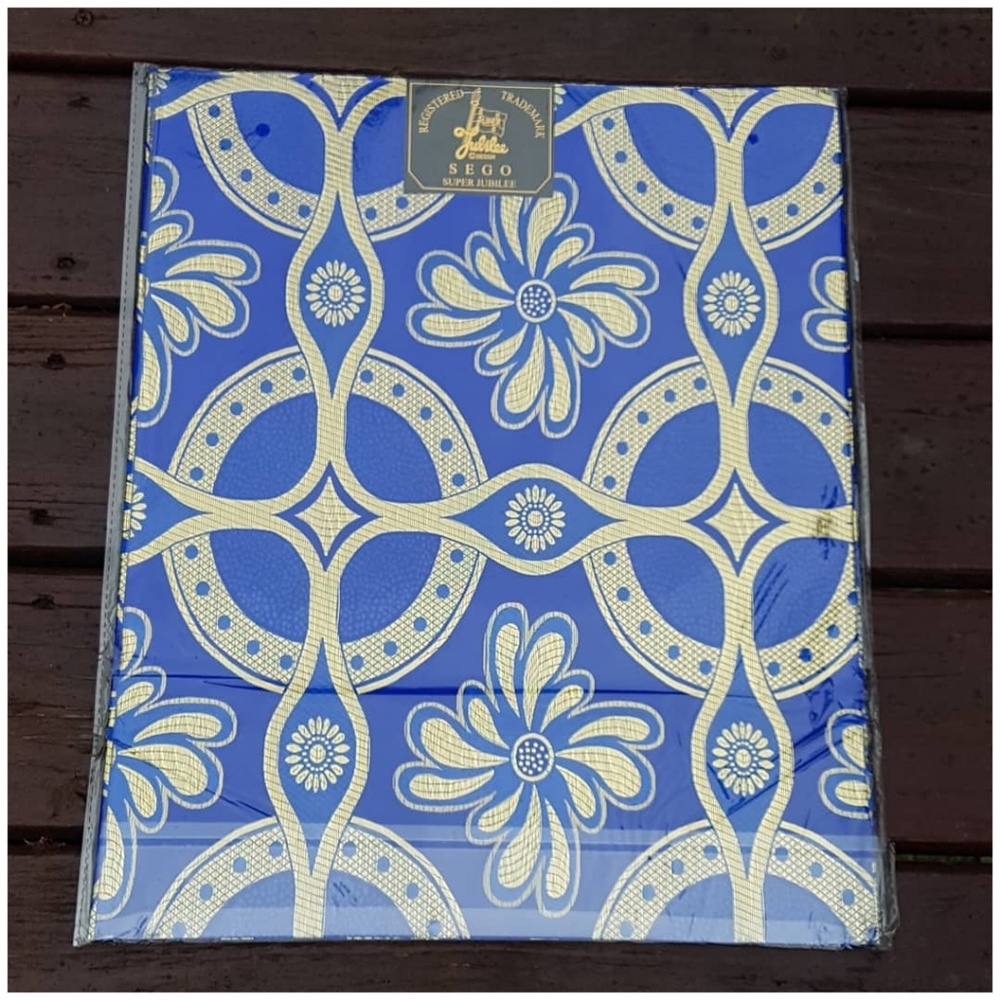 Blue and Gold Sego Gele